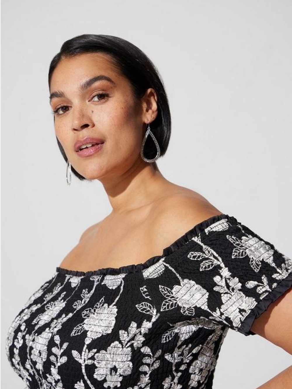 NEW! torrid Mini Lace Smocked Off-Shoulder Dress. 1X. - Picture 6 of 13